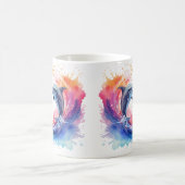 カラフルな波のハートのイルカ コーヒーマグカップ (中央)