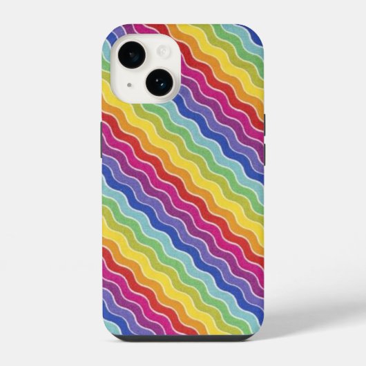 カラフルな波動   iPhoneケース (裏面)