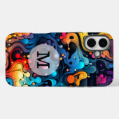 カラフルな波模様のカスタムテンプレート Case-Mate iPhoneケース (裏面 (横))