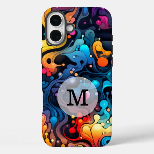 カラフルな波模様のカスタムテンプレート Case-Mate iPhoneケース (裏面)