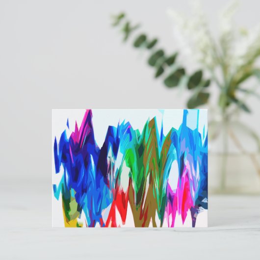 カラフルな波 ポストカード (スタンド正面)