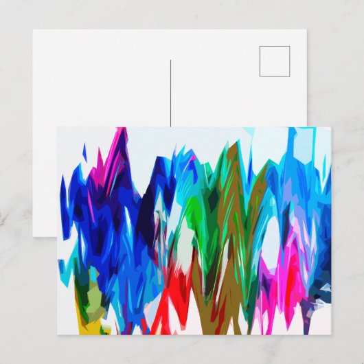 カラフルな波 ポストカード (正面/裏面)