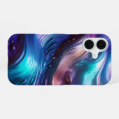 カラフルな波 iPhone 16ケース (裏面横)