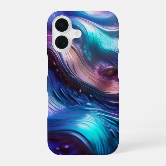 カラフルな波 iPhone 16ケース (裏面)
