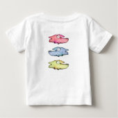 カラフルな泳ぐ幸せな魚 ベビーTシャツ (裏面)