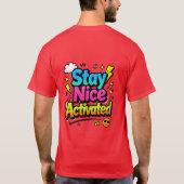カラフルな活版印刷デザインでポジティブな毎日を Tシャツ (裏面)