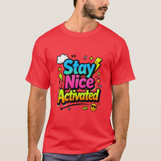 カラフルな活版印刷デザインでポジティブな毎日を Tシャツ