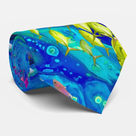 カラフルな海のタイ、海のタイ、黄色い魚のタイ、 ネクタイ (ロール)