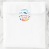 カラフルな海の中の水彩画 ベビーシャワー ラウンドシール (バッグ)