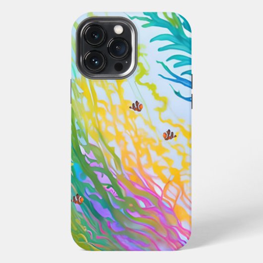 カラフルな海の草のあるiPhone 13 Pro Maxケース iPhoneケース (裏面)