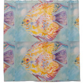 カラフルな海の魚 オーシャンビーチ シャワーカーテン (正面)