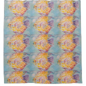 カラフルな海の魚 オーシャンビーチ シャワーカーテン (正面)