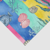 カラフルな海岸の海の生物パターン (6) 薄葉紙 (詳細)
