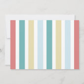 カラフルな海岸ビーチのストライプ誕生日 招待状 (裏面)