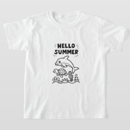 カラフルな海洋動物 | 元気なハローサマー Tシャツ