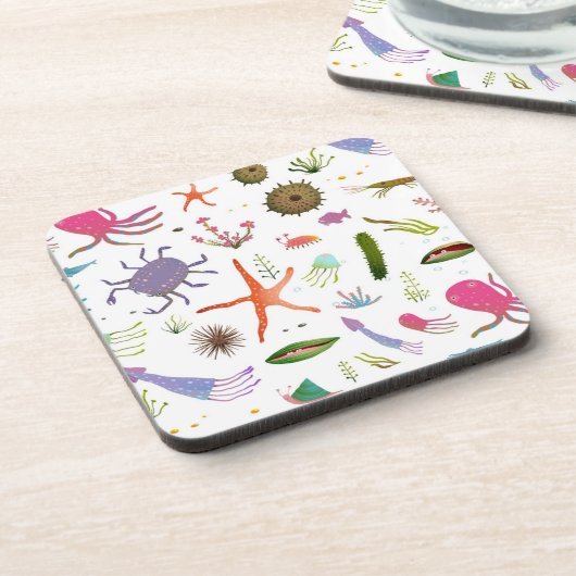 カラフルな海洋生物 コースター (左側)