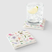 カラフルな海洋生物 ストーンコースター (横)