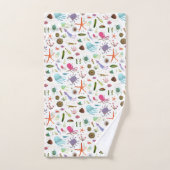 カラフルな海洋生物 バスタオルセット (ハンドタオル)