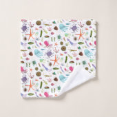 カラフルな海洋生物 バスタオルセット (ウォッシュタオル)