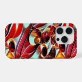 カラフルな液体の波 幾何学的抽象パターン 2 iPhoneケース (裏面横)