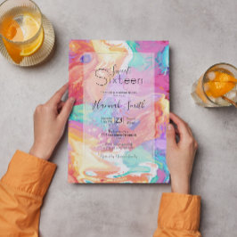 カラフルな液体大理石の夢 招待状