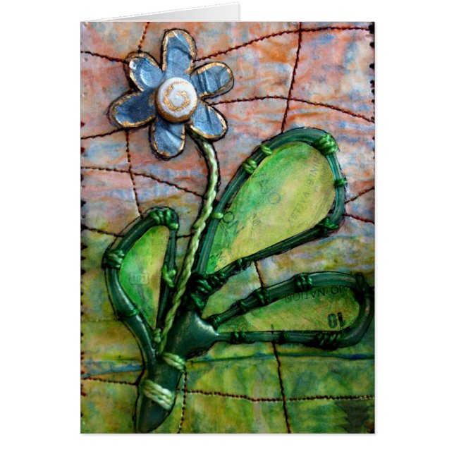 カラフルな混合メディアの花 (正面)