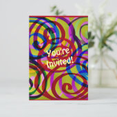 カラフルな渦巻きの招待状 招待状 (スタンド正面)