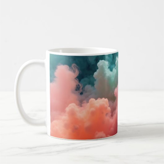 カラフルな渦巻く雲 コーヒーマグカップ (左)