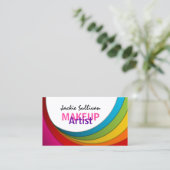 カラフルな渦巻のメーキャップアーティスト 名刺 (スタンド正面)