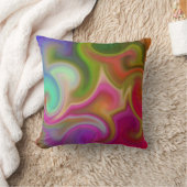 カラフルな渦巻の抽象芸術 クッション (ブランケット)