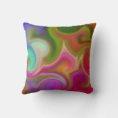 カラフルな渦巻の抽象芸術 クッション (裏面)