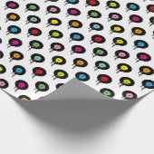 カラフルな溶けるレコードのドット・パターンの包むこと ラッピングペーパー (角)