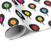 カラフルな溶けるレコードのドット・パターンの包むこと ラッピングペーパー (ロールコーナー)