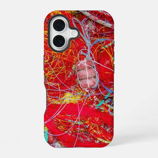 カラフルな漁網 iPhone 16ケース (裏面)
