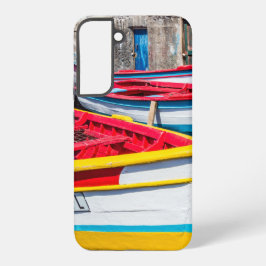 カラフルな漁船、カボベルデ SAMSUNG GALAXY S22+ケース
