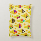 カラフルな漫画のアイスクリームコーン アクセントクッション (裏面(縦))