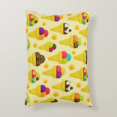 カラフルな漫画のアイスクリームコーン アクセントクッション (正面(垂直))