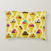 カラフルな漫画のアイスクリームコーン アクセントクッション (裏面)