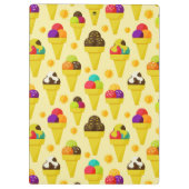 カラフルな漫画のアイスクリームコーン クリップボード (裏面)