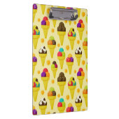 カラフルな漫画のアイスクリームコーン クリップボード (右)