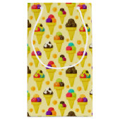 カラフルな漫画のアイスクリームコーン スモールペーパーバッグ (裏面)