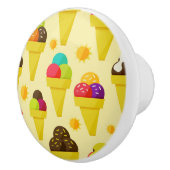 カラフルな漫画のアイスクリームコーン セラミックノブ (右)