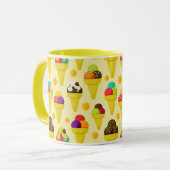 カラフルな漫画のアイスクリームコーン マグカップ (正面左)