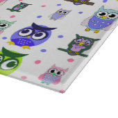 カラフルな漫画のフクロウのガラスまな板 カッティングボード (角)