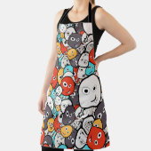 カラフルな漫画のモンスター エプロン (インサイチュ)