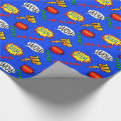 カラフルな漫画の英雄の行為の包装紙 ラッピングペーパー (角)