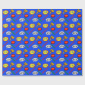 カラフルな漫画の英雄の行為の包装紙 ラッピングペーパー (フラット)