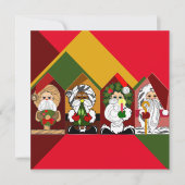 カラフルな漫画サンタクリスマス フラット カード (正面)