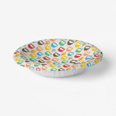 カラフルな漫画フクロウの紙皿 ペーパーボウル (傾斜あり)