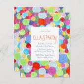 カラフルな点 招待状 (正面/裏面)